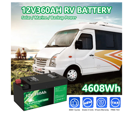 Batterie LiFePO4 12 V 360 Ah 280 Ah 12,8 V 4608 Wh rechargeable pour camping-car
